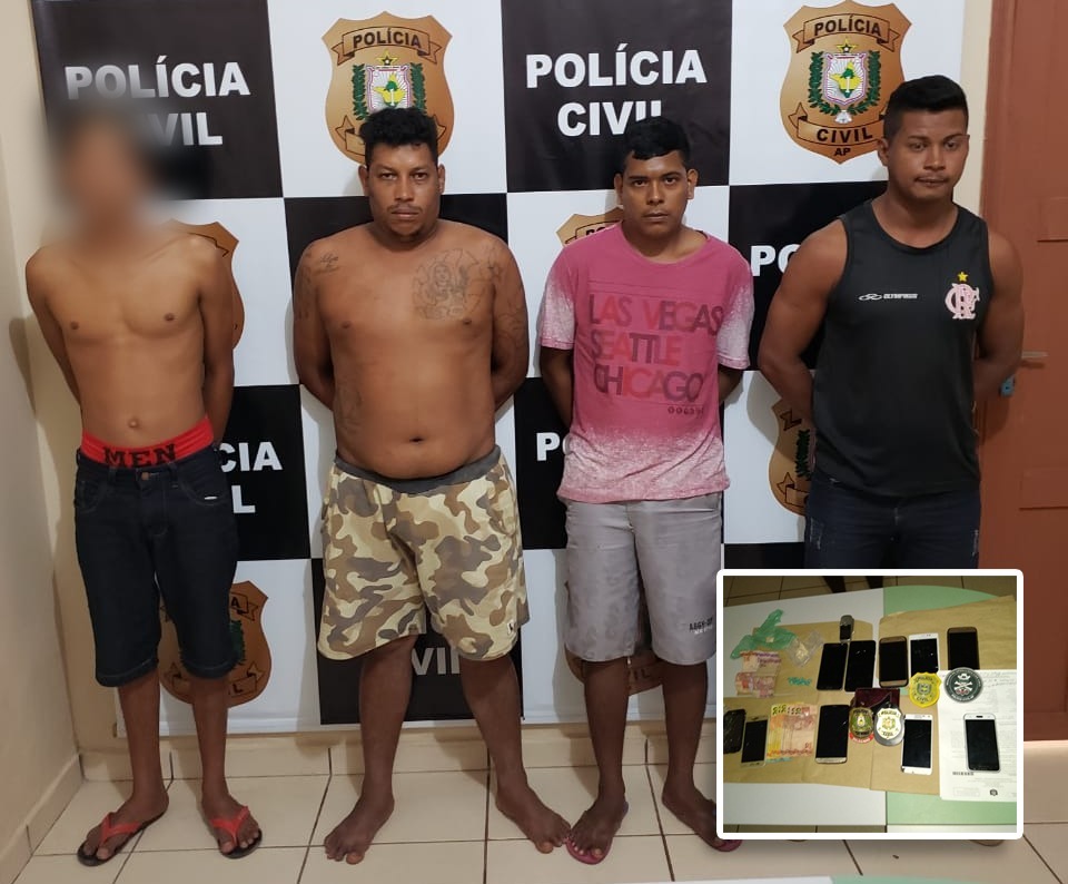 POLÍCIA CIVIL PRENDE TRÊS PESSOAS E APREENDE DROGAS, CELULARES E UM ADOLESCENTE DURANTE A OPERAÇÃO TRIUNVIRATO NO MUNICÍPIO DE AMAPÁ